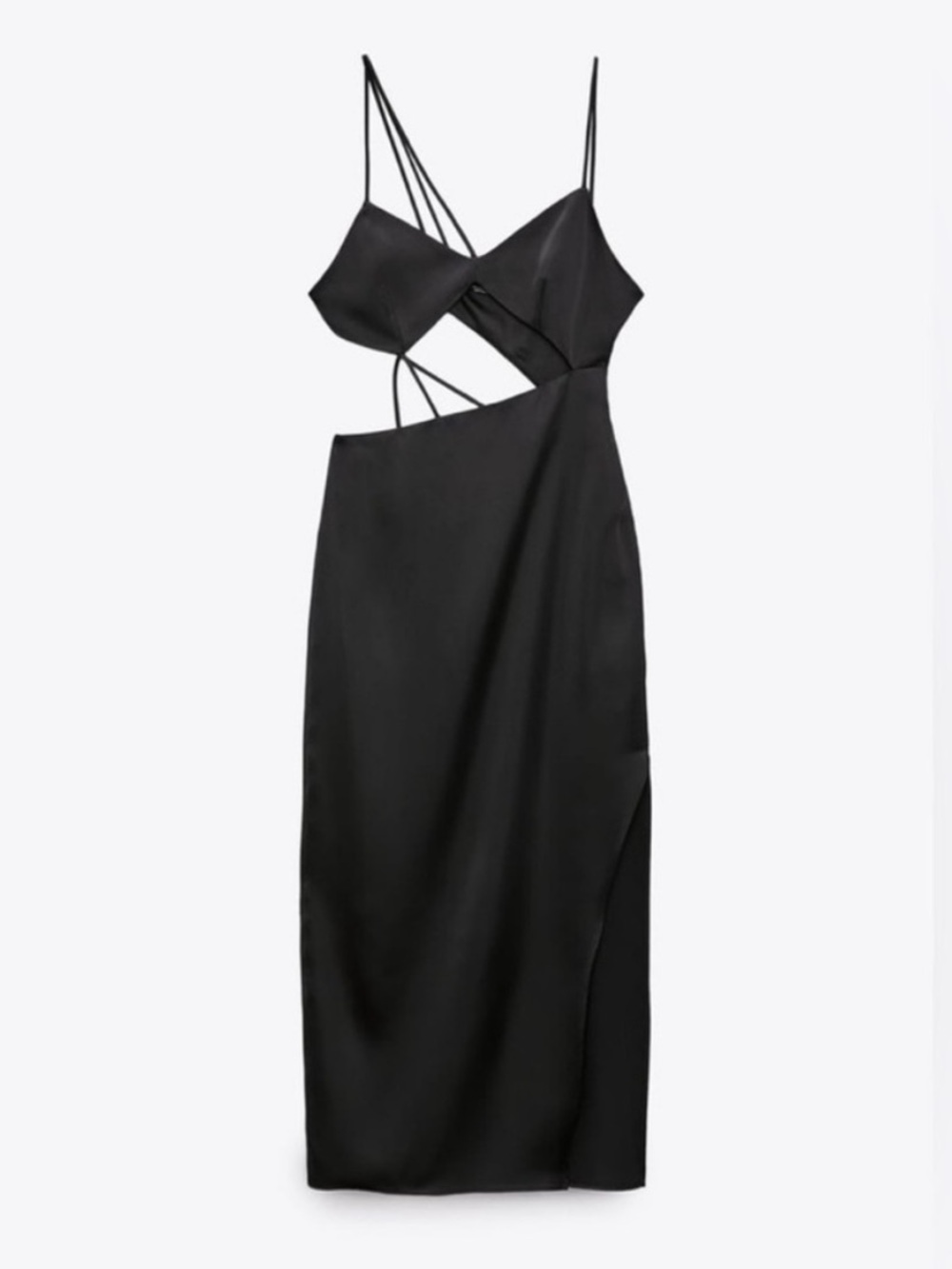 Zara Cutout Asymmetric Midi Dress